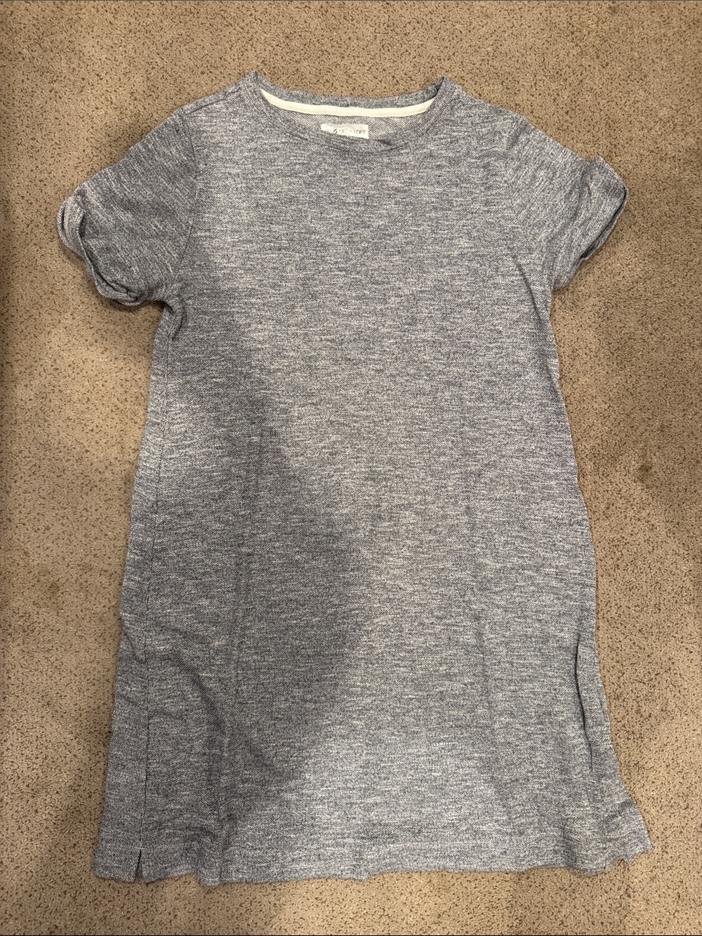 Women Short Sleeve Heather Blue Tee Dress